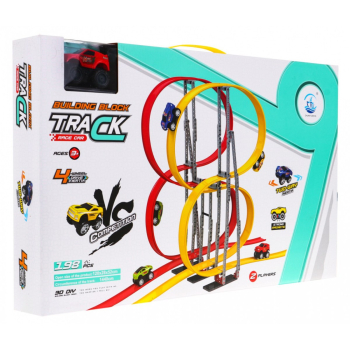 Ekstremalny Tor wyścigowy dla dzieci 3+ Trasa do składania 198 el. + 2 autka z magnesem